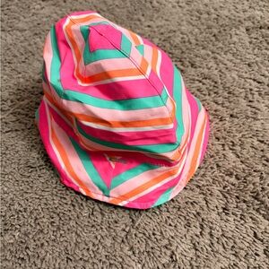 Striped Pink and Green Bucket Hat